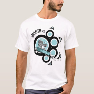 T-shirt Snowboarding frais de chat bleu