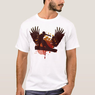 T-shirt snowboarding haut-fi. le coucher du soleil se