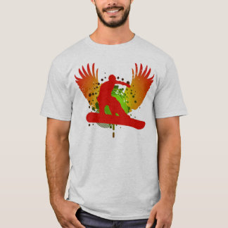 T-shirt snowboarding haut-fi. le coucher du soleil se
