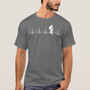 T-shirt Snowboarding Hommes Battement de coeur EKG Pouls S