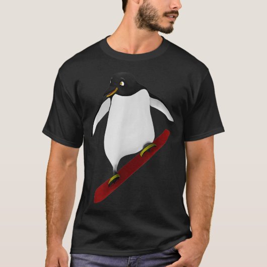 T-shirt Snowboarding Penguin  (Devant)