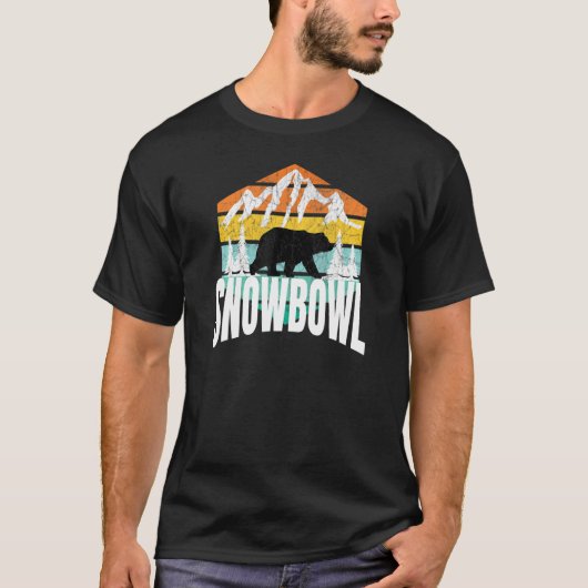 T-shirt Snowbowl Arizona Ours Retro Hexagon forme classiqu (Devant)