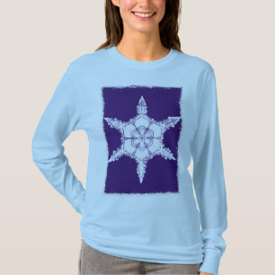 T-shirt Snowflake Art Winter Holiday Long Sleeve Shirt