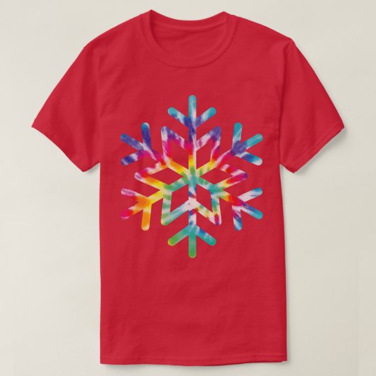 T-shirt Snowflake Tie Dye Christmas Hippie Retro Holiday X (Design devant)