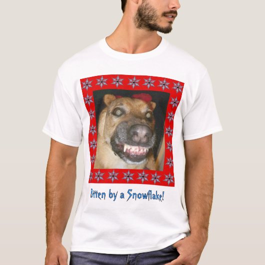 T-shirt Snowflake Zombie Chien Bitten par Snowflake Unisex (Devant)