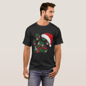 T-shirt Snowflakes Chien Paw Santa Hat Amoureux de les chi (Devant entier)