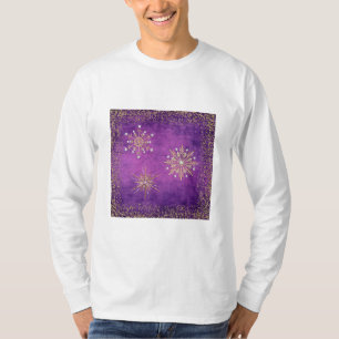 T-shirt Snowflakes de Noël Purple & Gold Parties scintilla