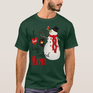 T-shirt Snowflakes vintage Snowman J'Aime Être Appelé Nin