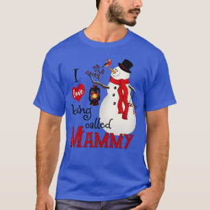 T-shirt Snowflakes vintages Snowman J'Aime Être Appelé Mam