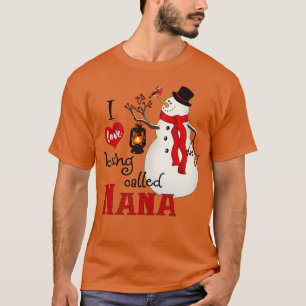 T-shirt Snowflakes vintages Snowman J'Aime Être Appelé Nan