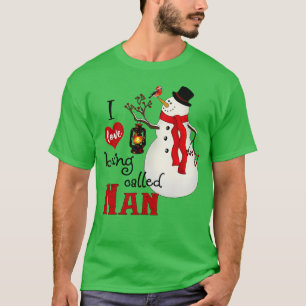 T-shirt Snowflakes vintages Snowman J'Aime Être Appelé Nan