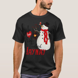 T-shirt Snowflakes vintages Snowman J'Aime Être Appelé Nay