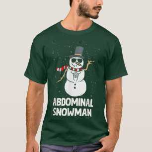 T-shirt Snowman Abdominal Winter Work Out Vacances Fitness