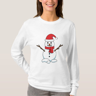 T-shirt Snowman avec Bonnet rouge et Écharpe