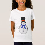 T-Shirt Snowman avec chapeau supérieur<br><div class="desc">Un mignon bonhomme de neige portant un chapeau et une écharpe</div>