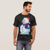 T-shirt Snowman Avec Le Chapeau Du Père Noël (Devant entier)