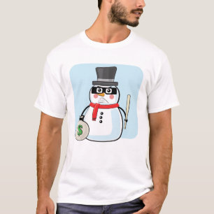 T-shirt Snowman Bandit - Illustration drôle