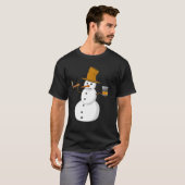 T-shirt Snowman Boire Du Whiskey Et Fumer Un Cigar (Devant entier)