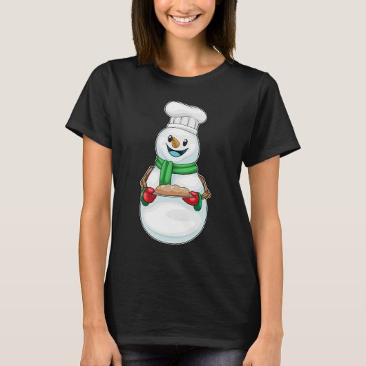 T-shirt Snowman Christmas Baker (Devant)