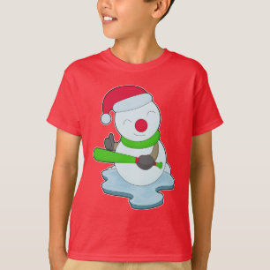 T-shirt Snowman Christmas Basball