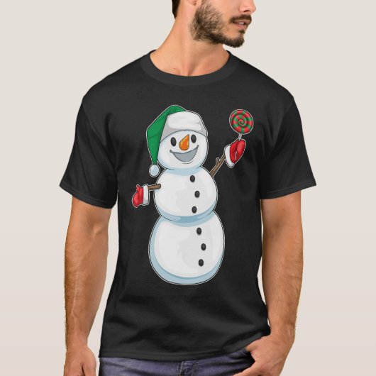 T-shirt Snowman Christmas Lollipop (Devant)