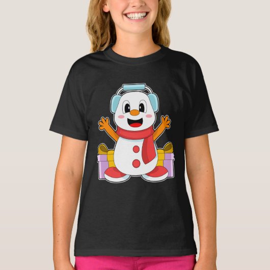 T-shirt Snowman Christmas Music (Devant)