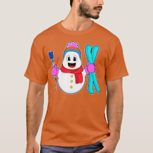 T-shirt Snowman comme skieur avec ski