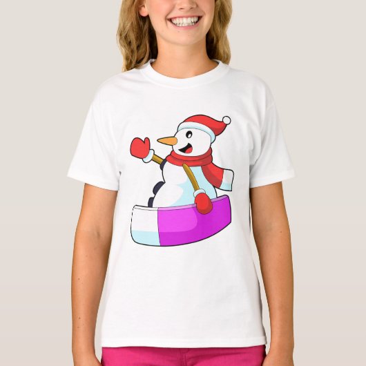 T-shirt Snowman comme Snowboardeur avec Sonowboard.PNG (Devant)