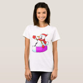 T-shirt Snowman comme Snowboardeur avec Sonowboard.PNG (Devant entier)