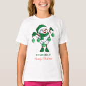 T-shirt Snowman de Noël avec Baubles Family Matching (Devant)