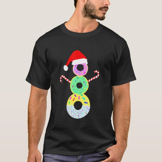T-shirt Snowman Donuts Doughnut Confections Correspondant  (Devant)