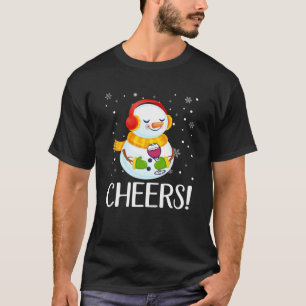 T-shirt Snowman encourage Xmas Vin Lover Drôle Noël Paj