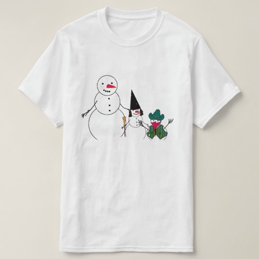 T-shirt Snowman Family Halloween (Design devant)
