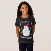 T-Shirt Snowman gelé mignon animal Joyeux Noël (Devant entier)