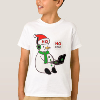 T-shirt Snowman Hacker Ho Ho Code Christmas Tee
