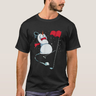 T-shirt Snowman Jouer Golf Pajama de Noël Sport XMas G