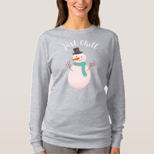 T-shirt Snowman JUST CHILL rappel relaxant