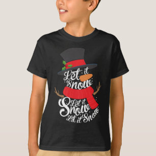 T-shirt Snowman laissez-le neiger doux Noël Fêtes d'hiver