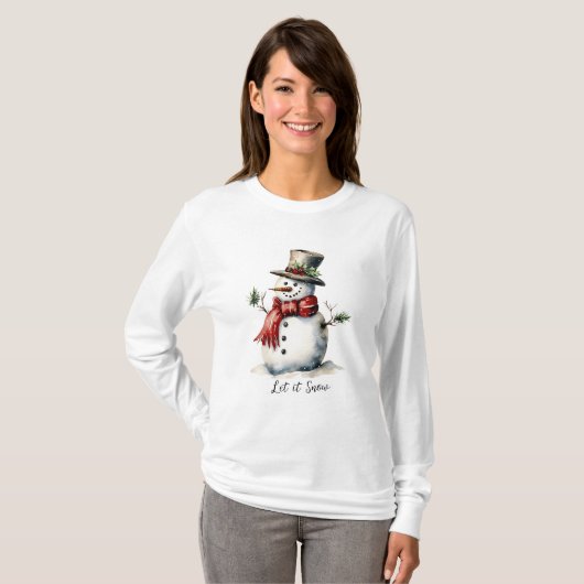 T-shirt Snowman Long Sleeve (Devant entier)