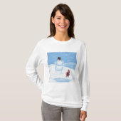 T-shirt Snowman Long Sleeve T pour les femmes par JML (Devant entier)
