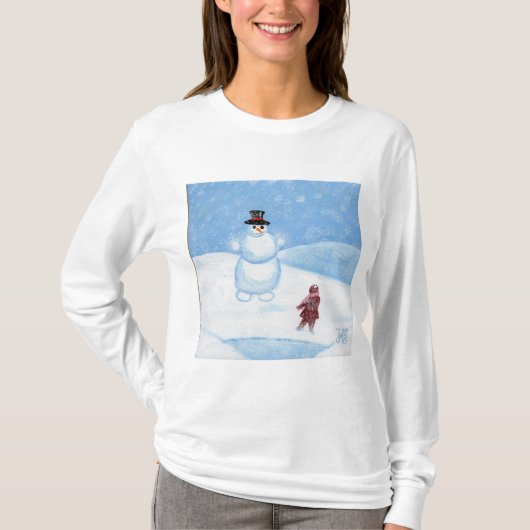 T-shirt Snowman Long Sleeve T pour les femmes par JML (Devant)