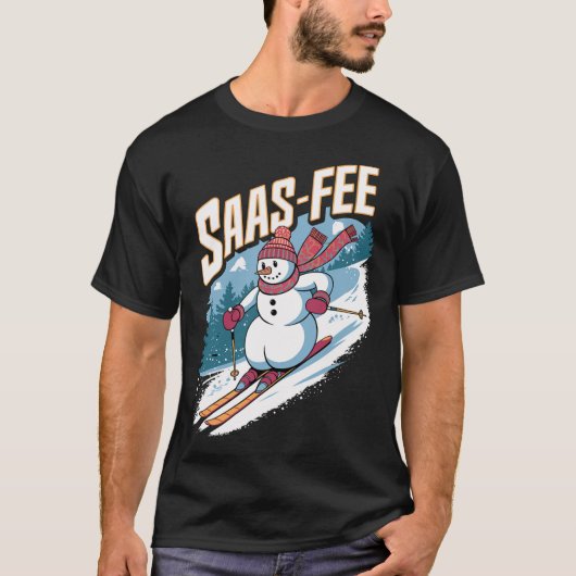 T-shirt Snowman mignon ski (Devant)
