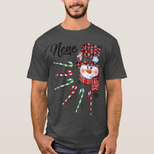 T-shirt Snowman Nene Sucre de canne Rouge Plaqué Cadeaux d