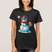 T-shirt Snowman Playing Baseball As Tcher Boys Teens Chris (Devant)