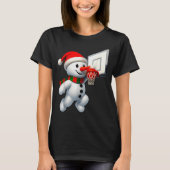 T-shirt Snowman Playing Basketball Merry Christmas Pajamas (Devant)