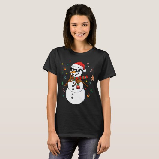 T-shirt Snowman Six Seven Meme Christmas Pajamas 6 And 7 F (Devant entier)