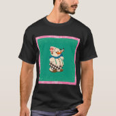 T-shirt Snowman Vintage Noël en noir (Devant)
