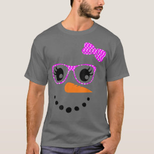 T-shirt Snowman Visage Carotte Nez Noël mignon hiver Sno
