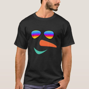T-shirt Snowman Visage Carottes nez Eyelashes Vintages lun
