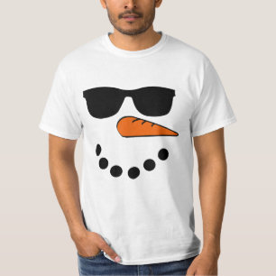 T-shirt Snowman Visage Noël Drôle Santa Claus Sunglass